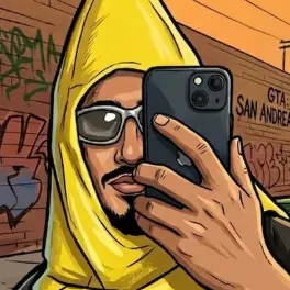 Muz kostümlü AurumK selfie çekiyor